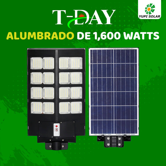 Lampara LED con Panel Solar Incorporado de 1,600 WATTS