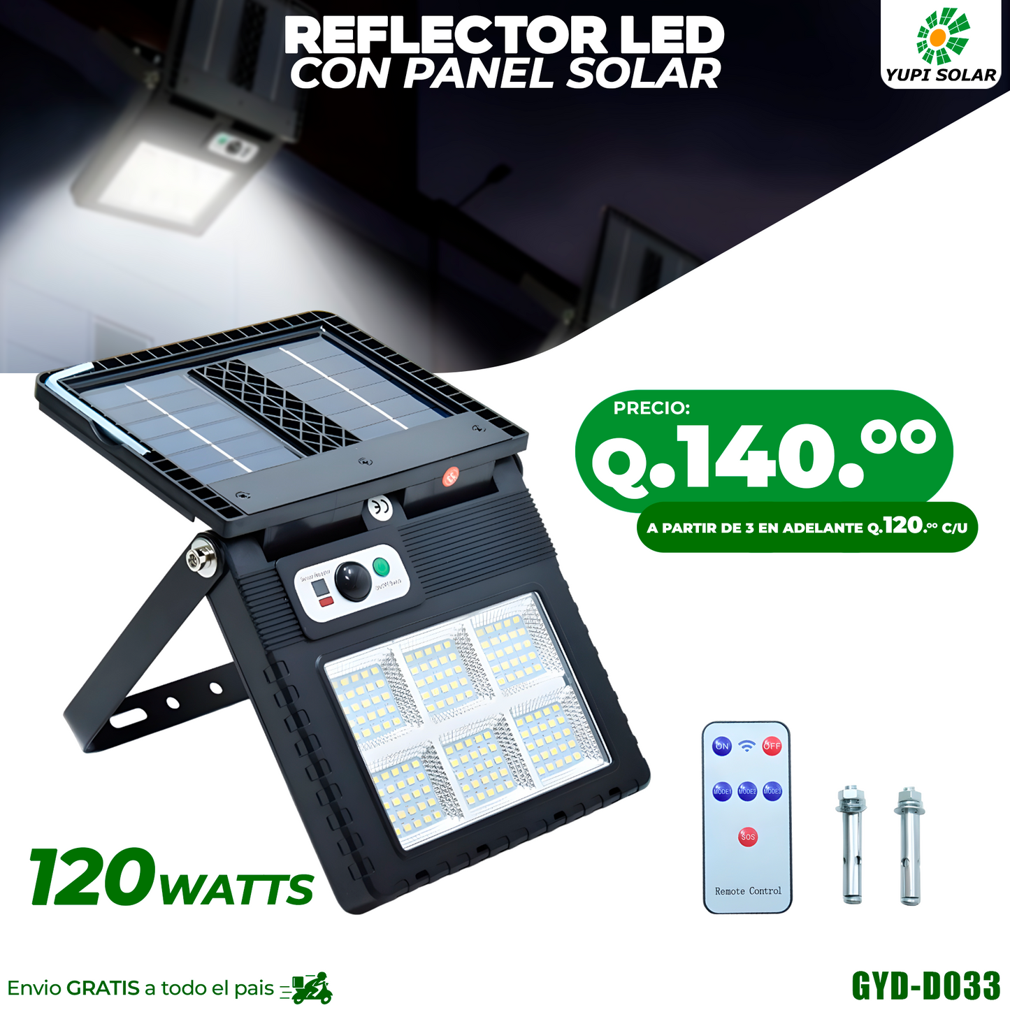 Reflector led con panel incorporado 120 watts