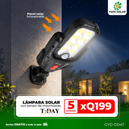 Combo de lámpara led con panel solar incorporado y sensor