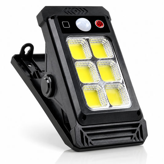 Combo de lámpara led estilo clip con panel solar incorporado