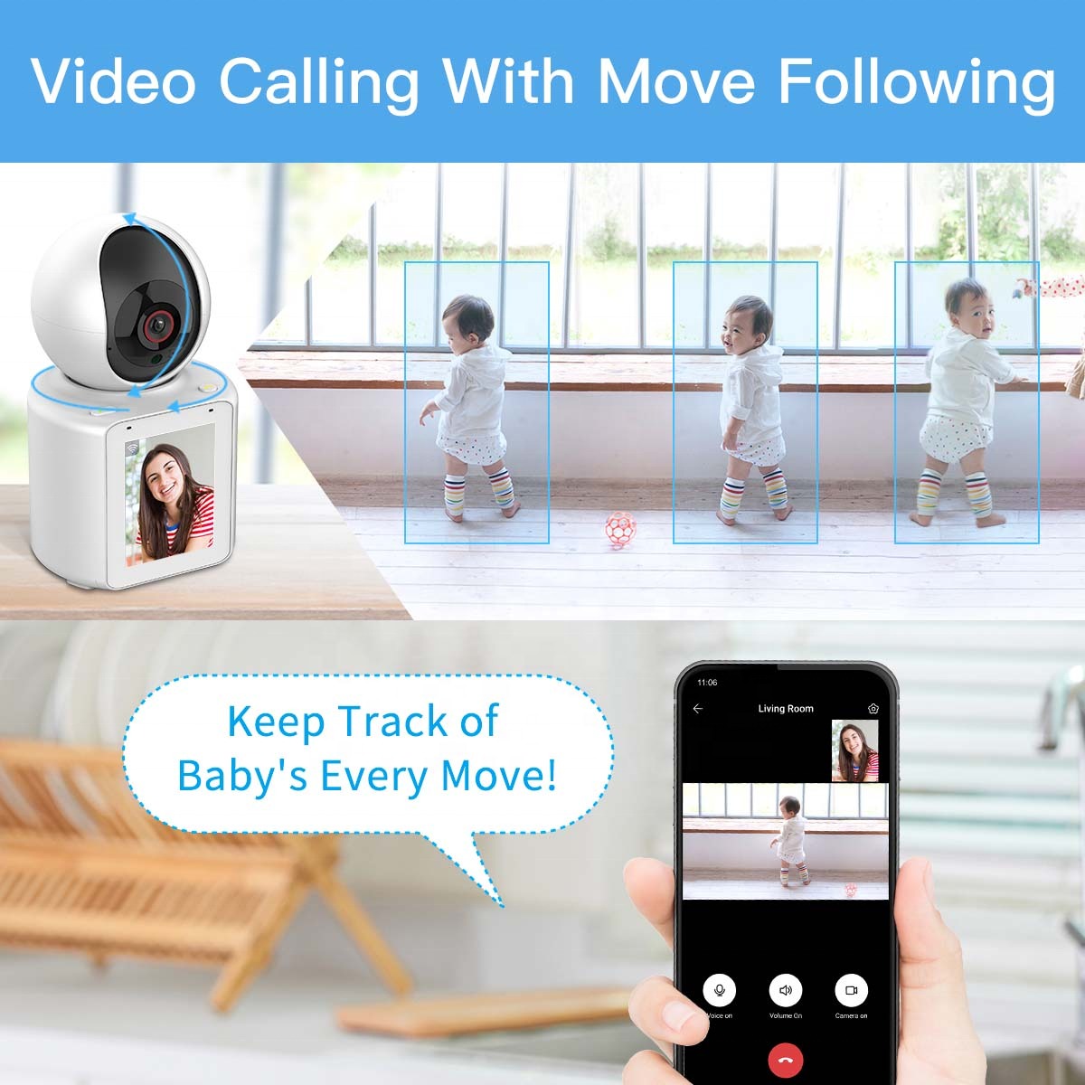 Cámara de seguridad WiFi para videollamadas