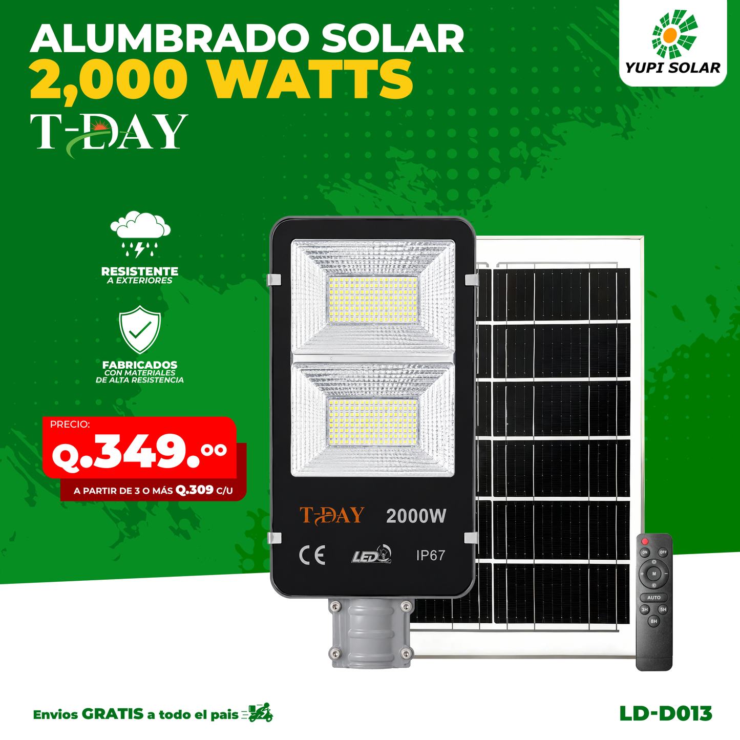 Alumbrado Con Panel Solar de 2,000 watts