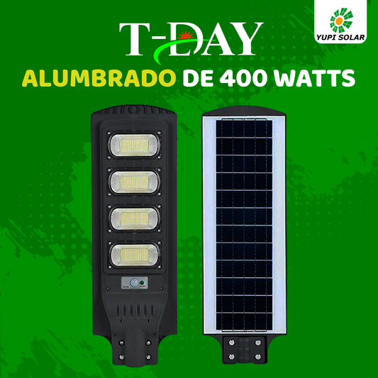 Lampara LED con panel solar incorporado 400 WATTS