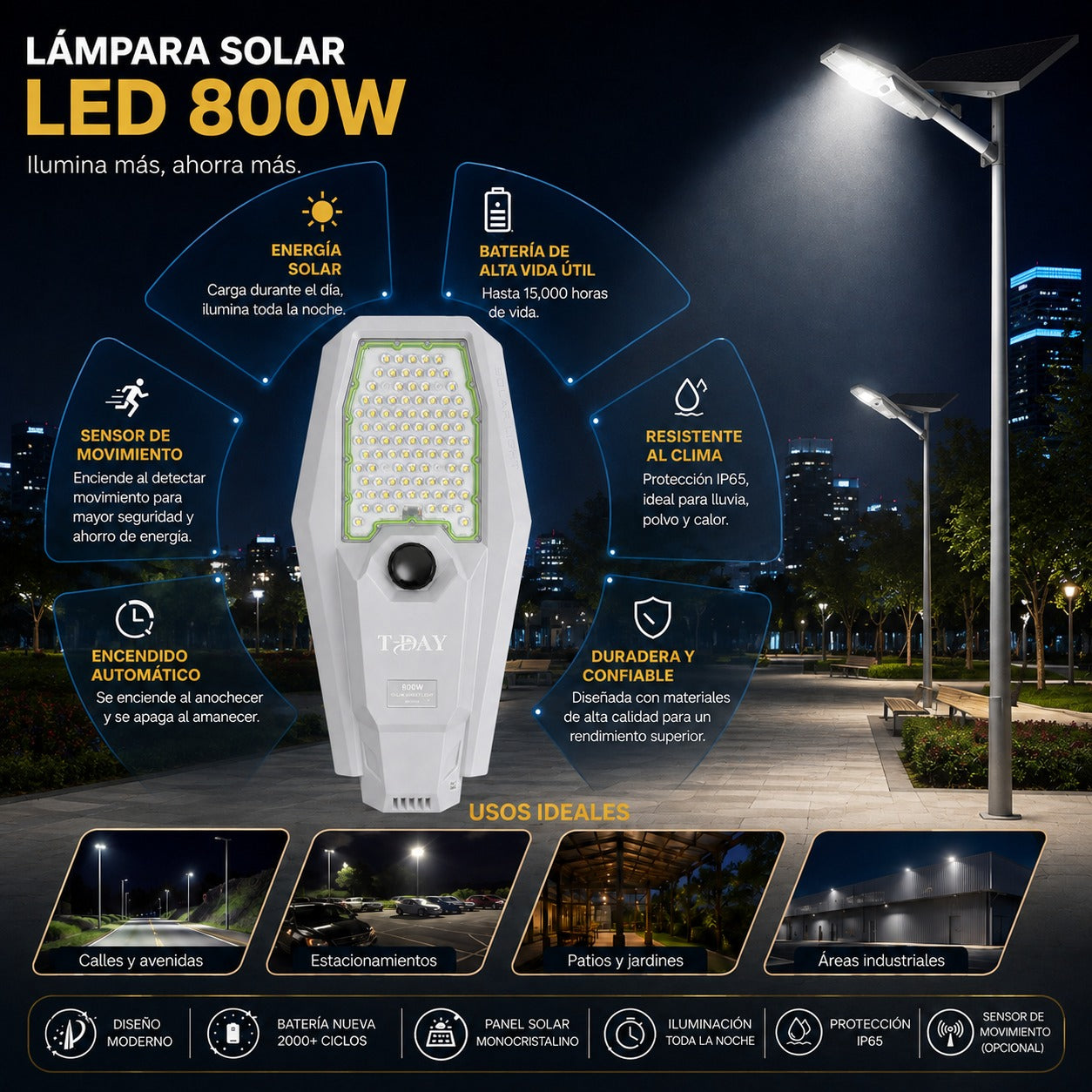 Alumbrado Solar 800 Watts