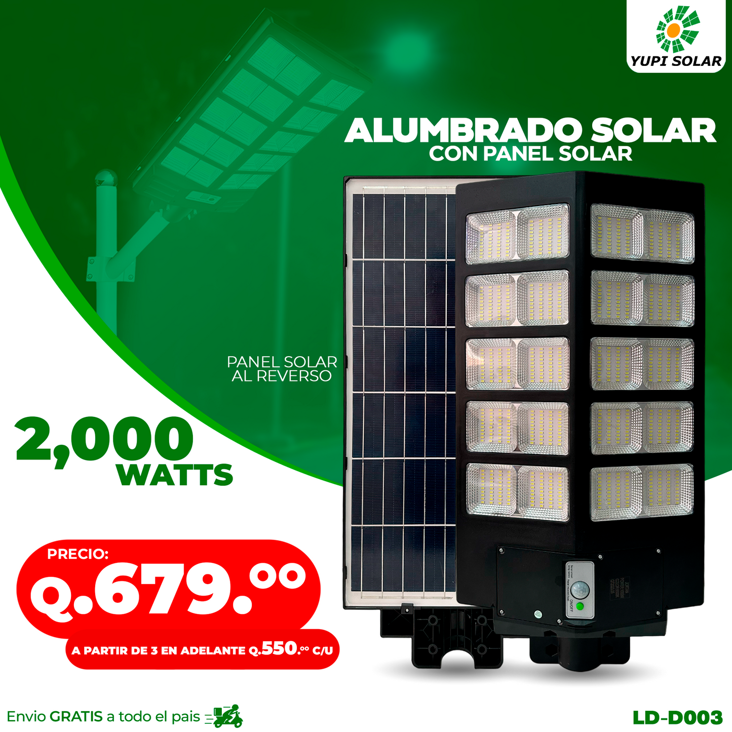 Alumbrado Publico Solar 2000 Watts