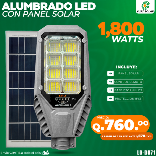 Alumbrado Led Solar tipo industrial 1800 WATTS