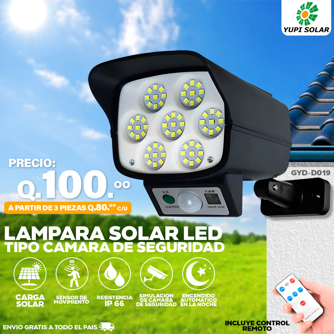 Lampara solar tipo cámara de seguridad