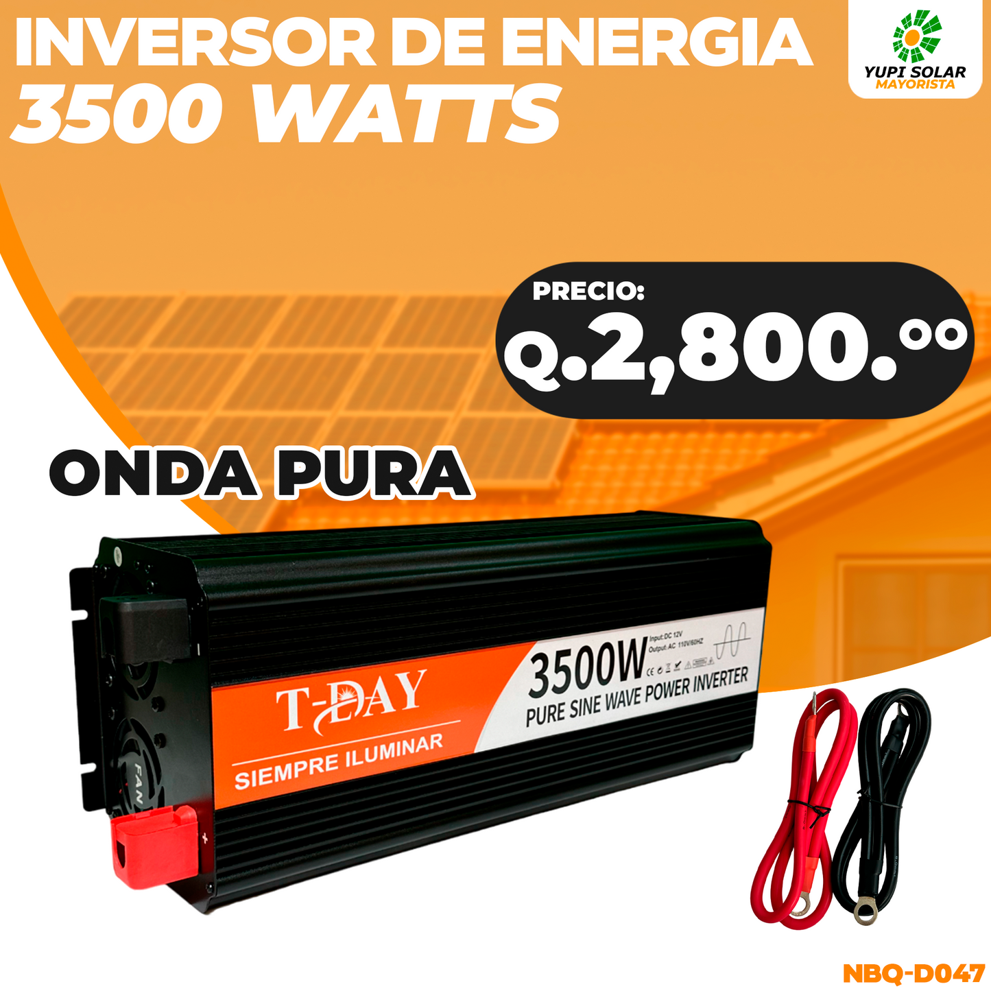 Inversor de onda pura 3,500 Watts