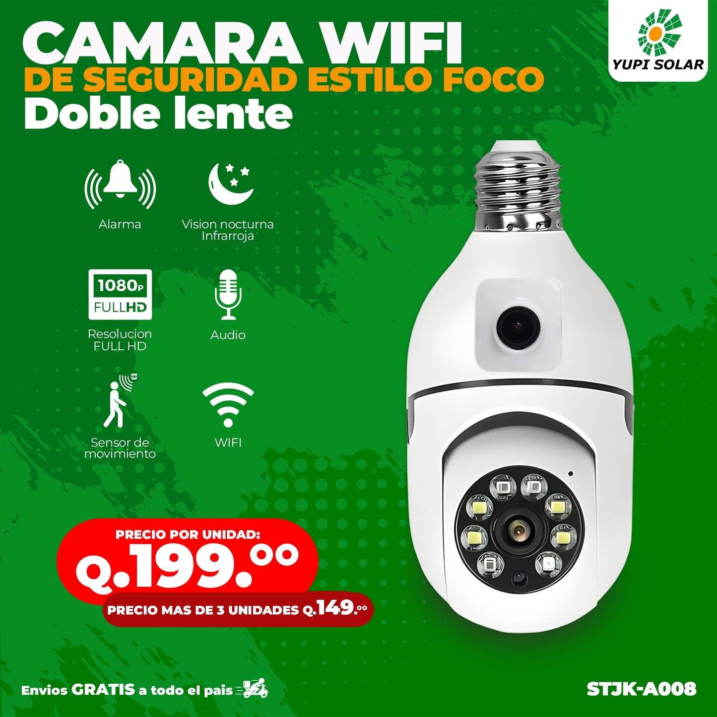 Camara WIFI estilo FOCO de doble LENTE