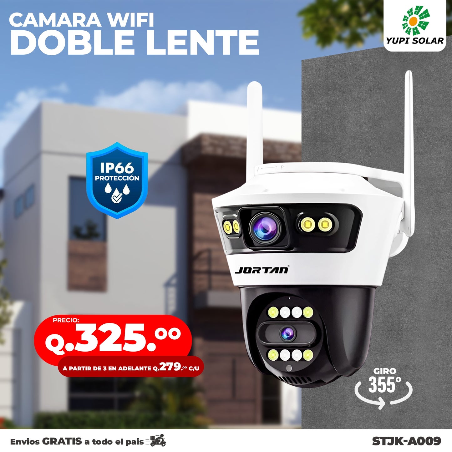 Camara WIFI de DOBLE LENTE de PARED