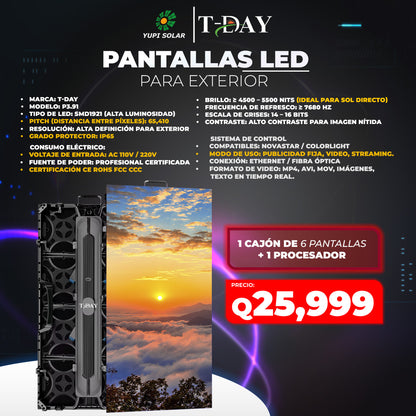 Pantalla led de 6 Módulos con procesador
