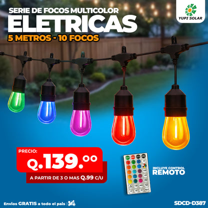 Serie de Focos Vintage Electricas 5 metros 10 focos