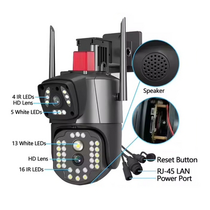 Cámara WiFi de doble lente 12MPX