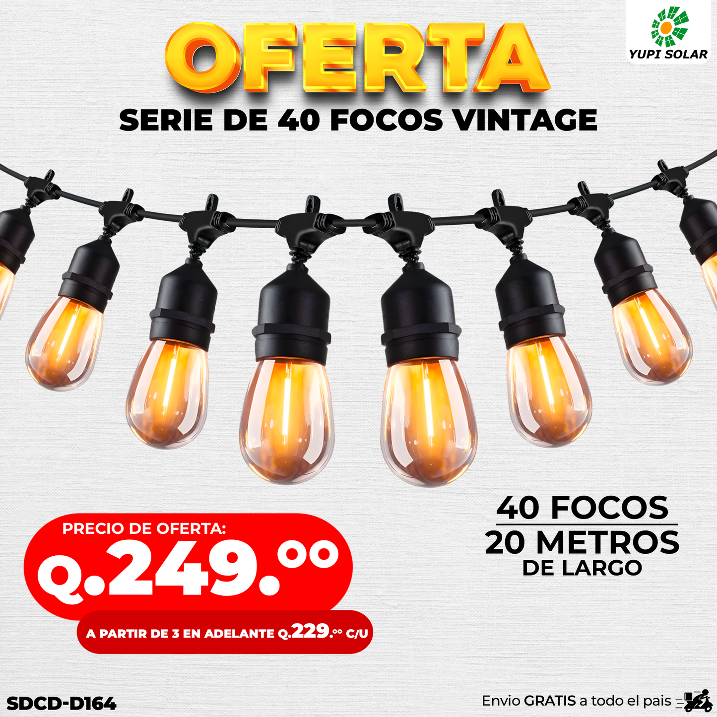 Serie de 40 Focos Vintage para exterior