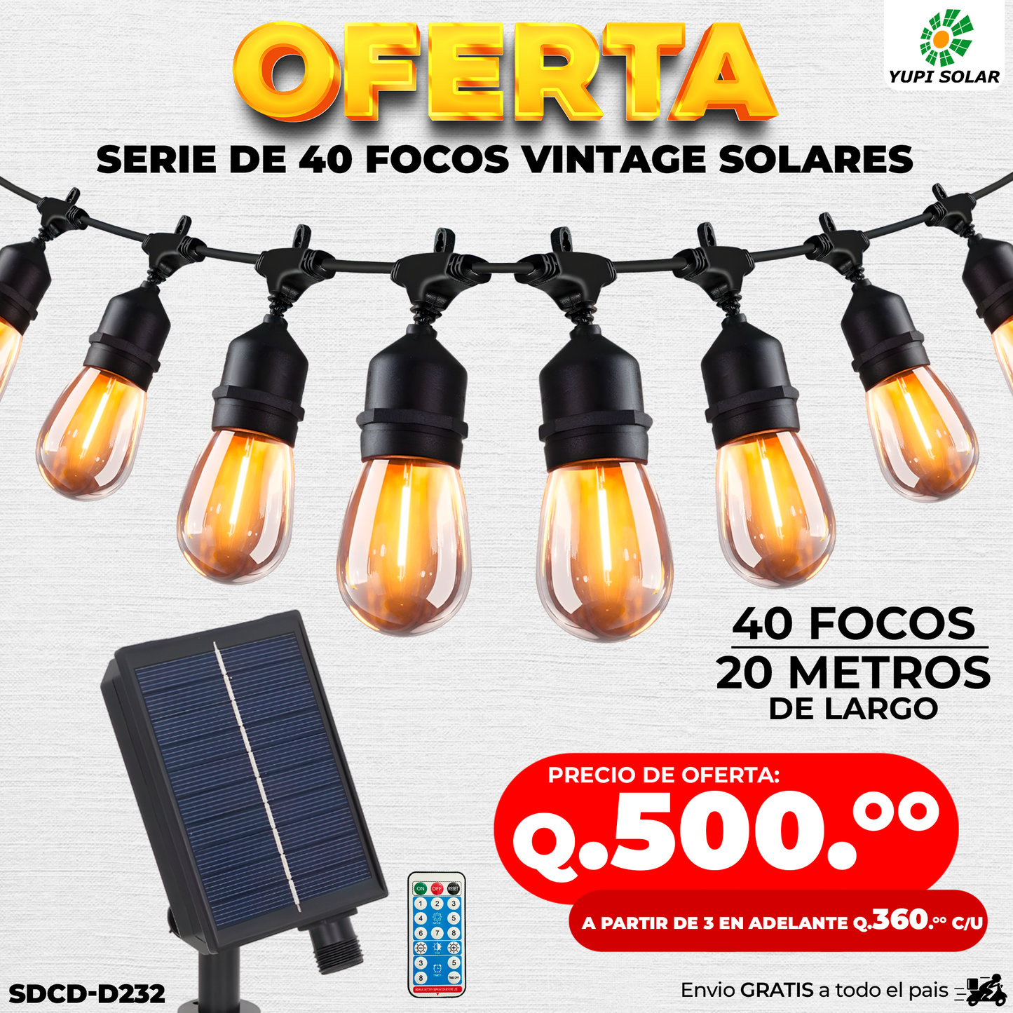 Serie 40 Focos vintage solares