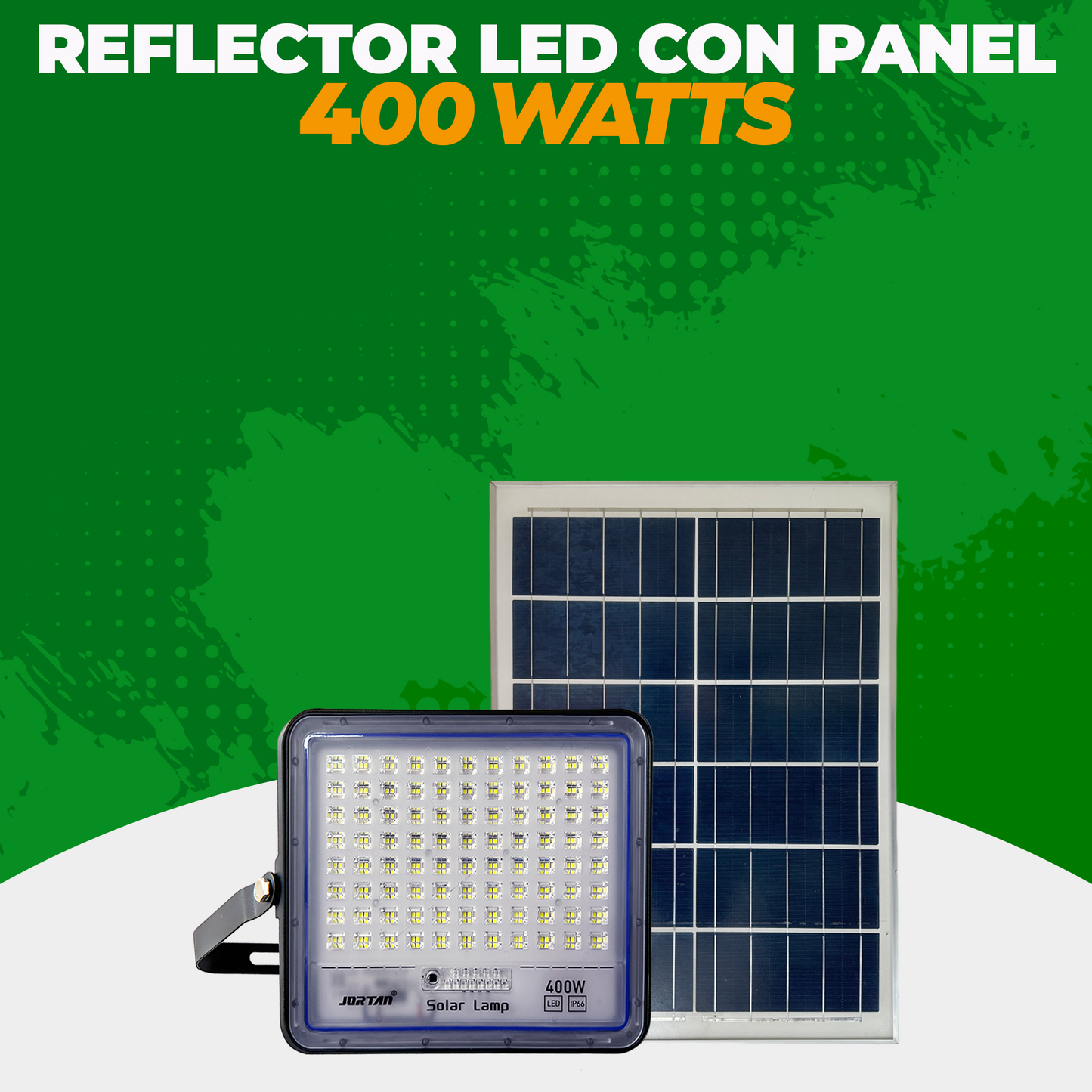 Reflector led de 400 watts con panel solar