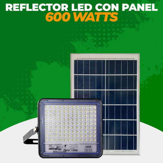 Reflector led de 600 watts con panel solar