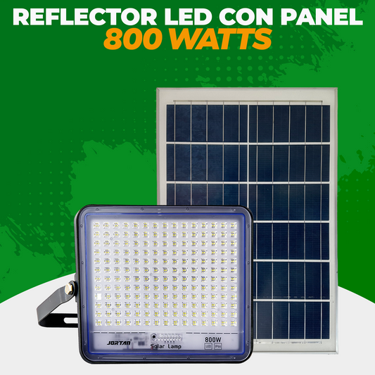 Reflector led de 800 watts con panel solar