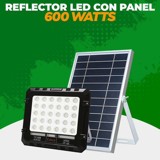 Reflector led 600 watts con panel solar