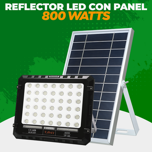 Reflector led 800 watts con panel solar