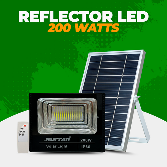 Reflector Led de 200 Watts con Panel Solar