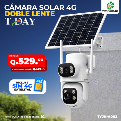 Cámara Con Panel Solar 4G/Chip Doble lente Satelital