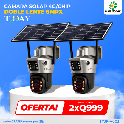T-DAY Combo de cámara solar 4g doble lente 8MPX