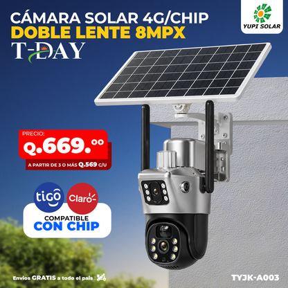 Cámara Solar 4G/CHIP DE DOBLE LENTE