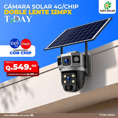 T-DAY Cámara solar 4g doble lente 12MPX