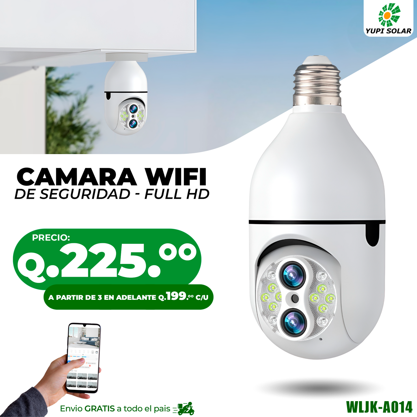 Camara De Seguridad Espía 360° WIFI Tipo Bombillo