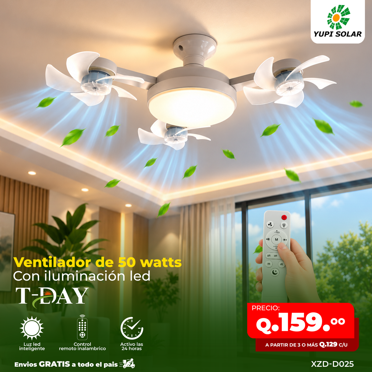 Ventilador de foco con iluminación led de 50 watts