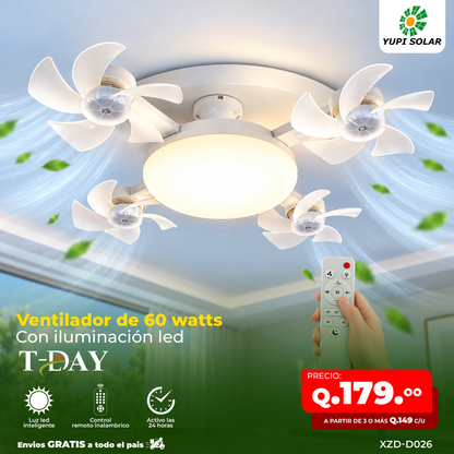 Ventilador de foco con iluminación led de 60 watts