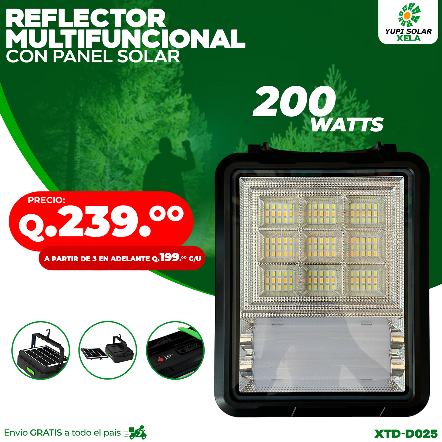 Reflector multifuncional 200 watts