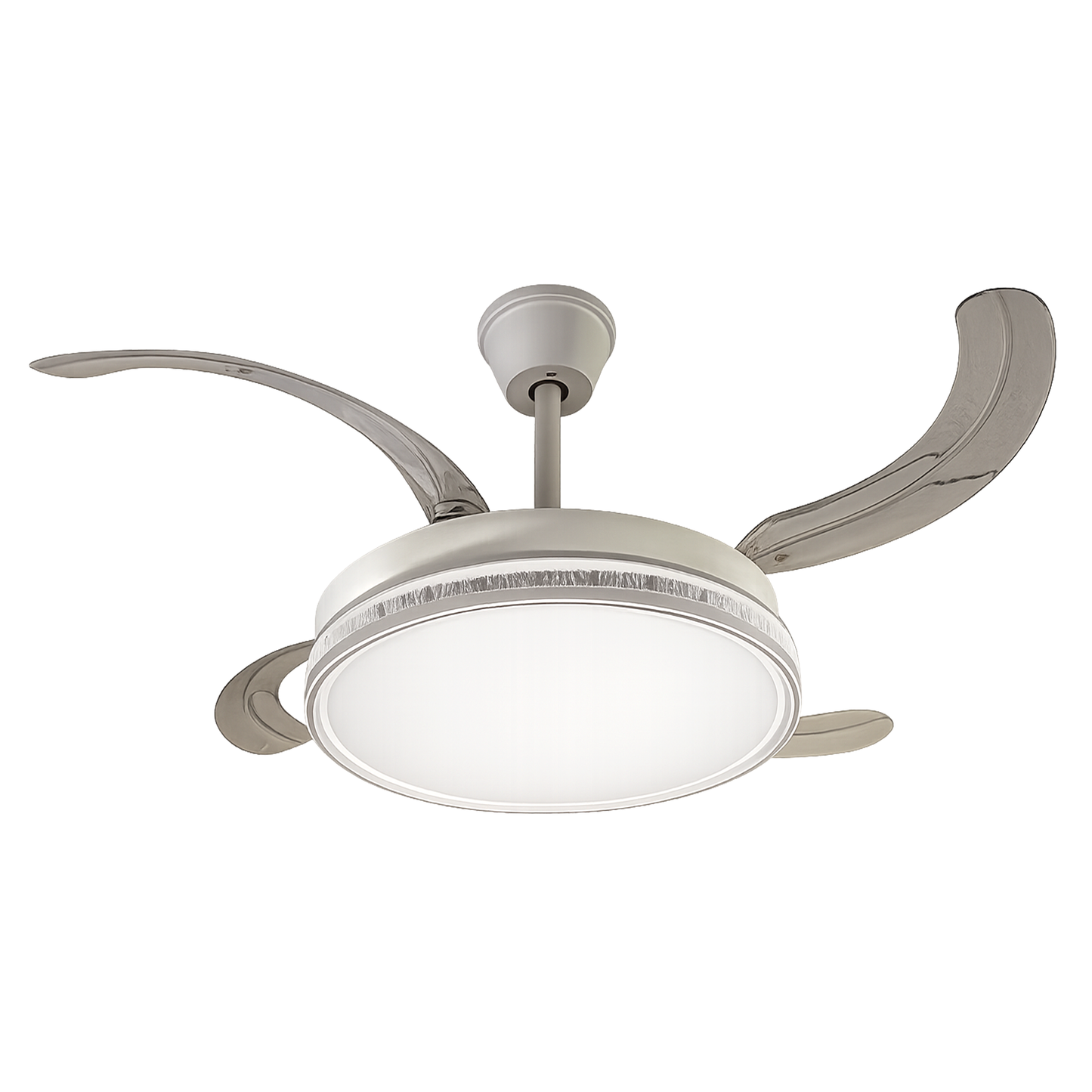 Ventilador de techo con luz led de 36 watts diseño de cristal