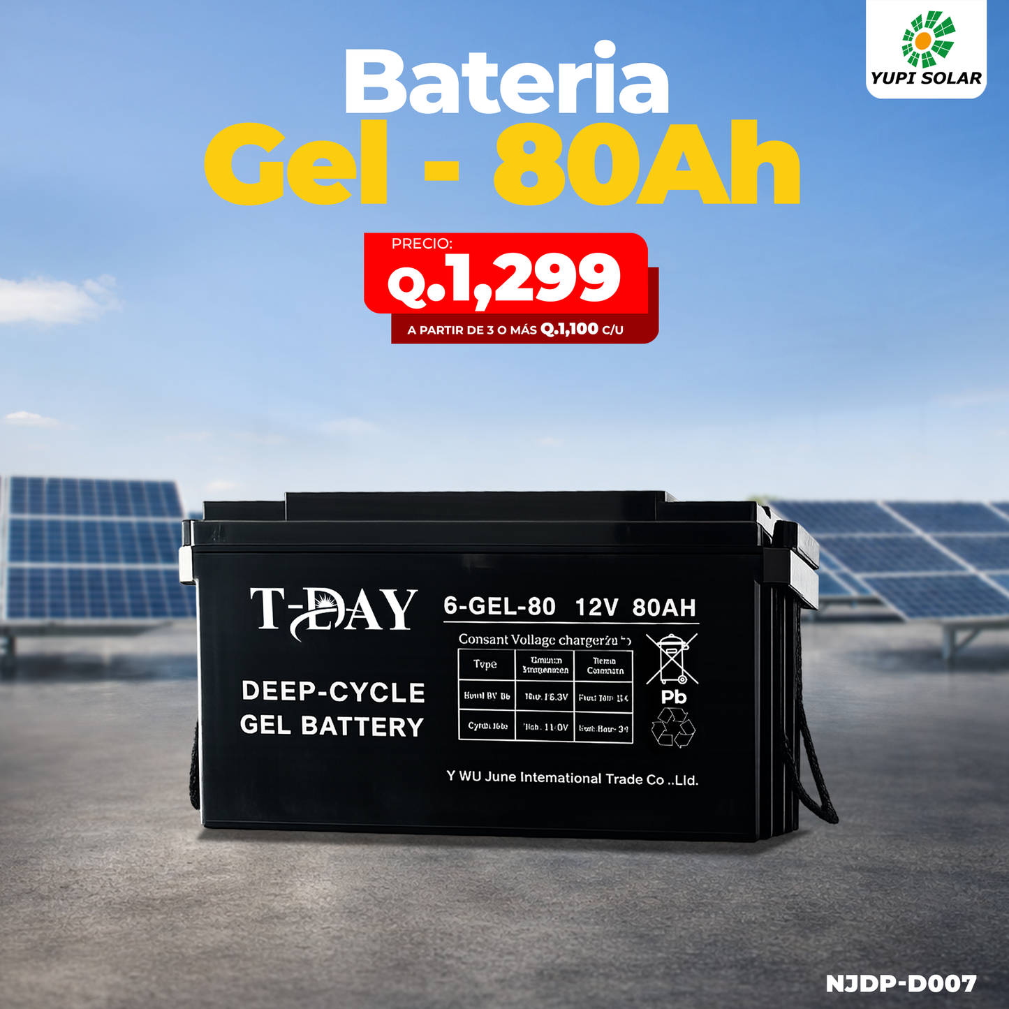 Batería de Gel 12V - 80AH